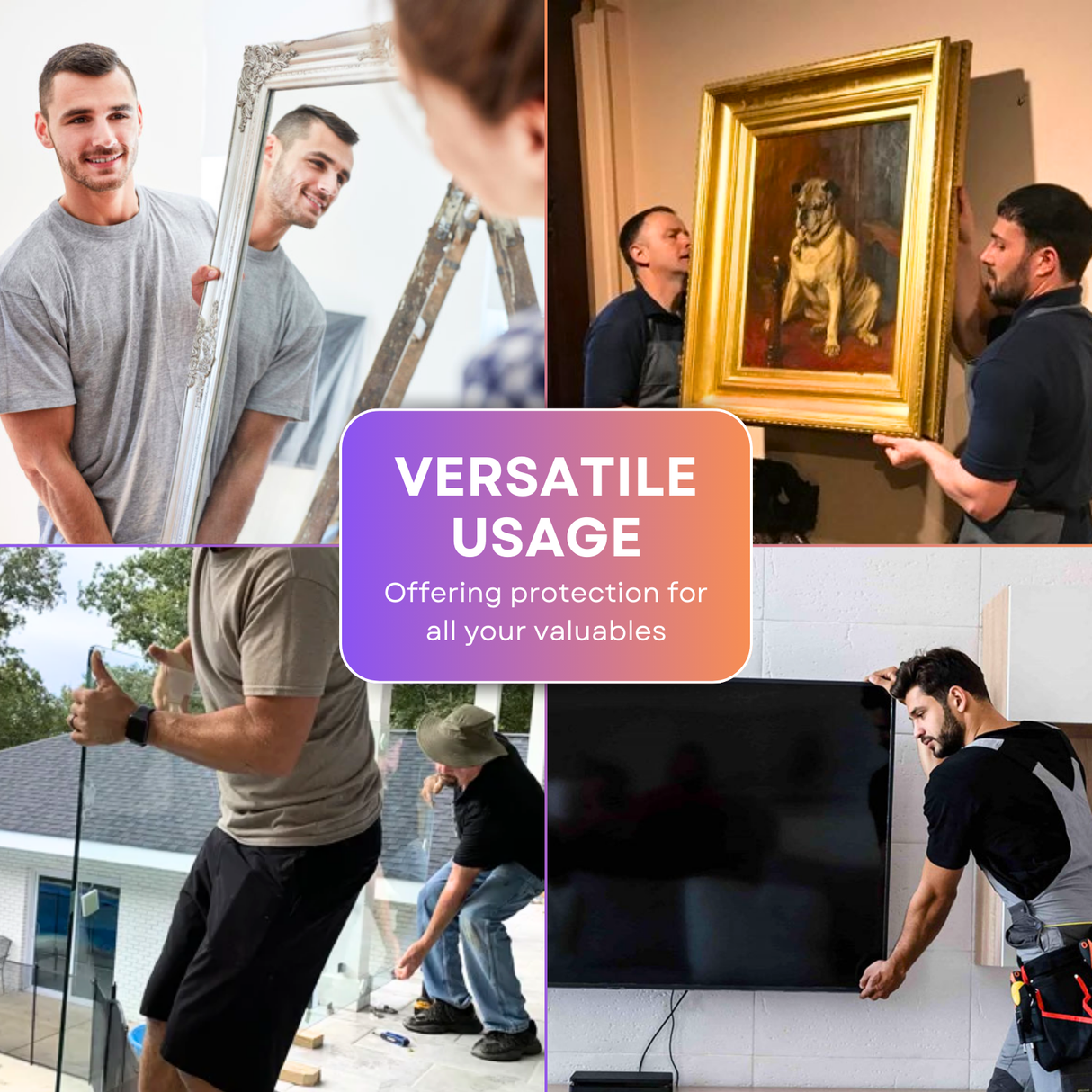 Large Double-Wall Mirror & Frame Box with Handles | Strong Cardboard for Shipping & Storage