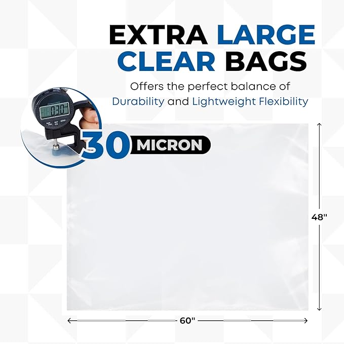 Extra Large Clear Plastic Bags 48 x 60 inches
