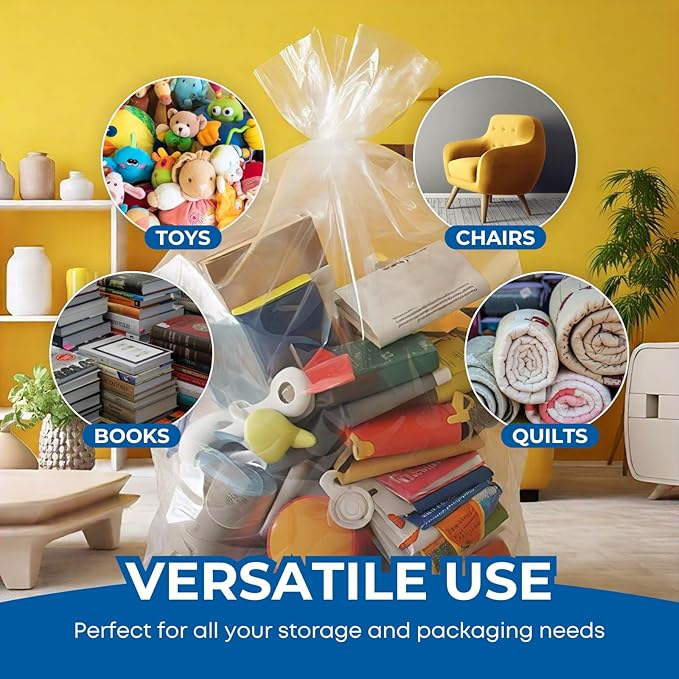 Extra Large Clear Plastic Bags 48 x 60 inches