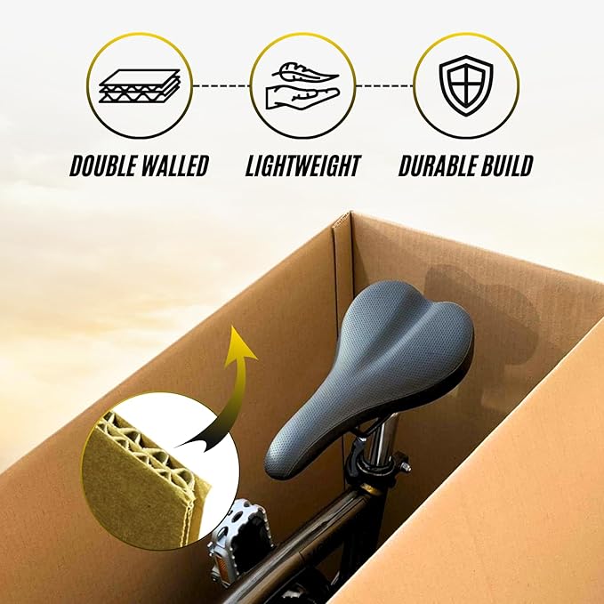 Double Walled Bicycle Shipping Boxes – Multiple Sizes | Optional Bubble Wrap & Tape