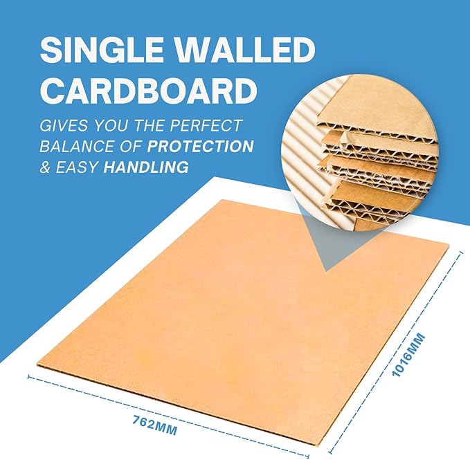 Corrugated Cardboard Sheets | 762×1016mm Single-Wall | Ideal for Packing, Craft & Cushioning