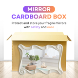 Large Double-Wall Mirror & Frame Box with Handles | Strong Cardboard for Shipping & Storage