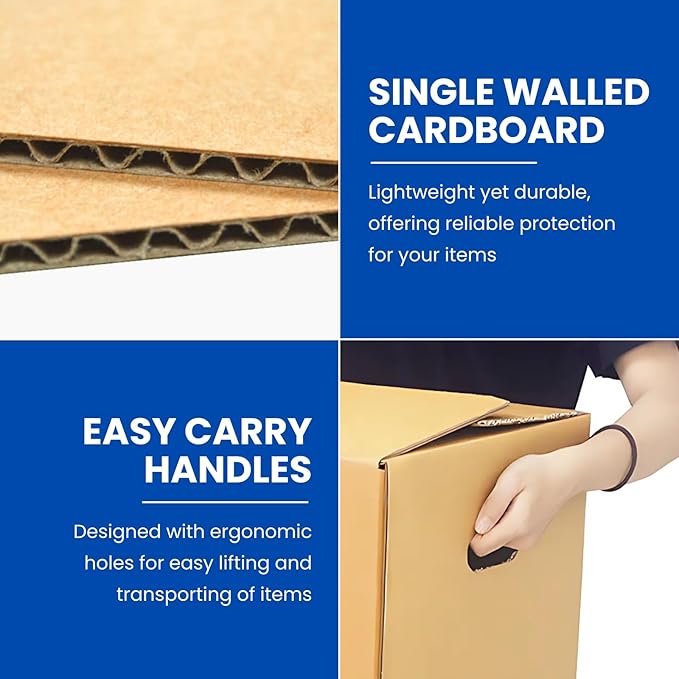 Extra Large Moving Boxes 55 x 46 x 46 cm Including Packing Set