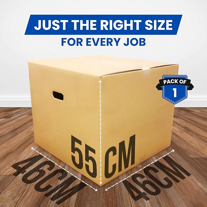 Extra Large Moving Boxes 55 x 46 x 46 cm Including Packing Set